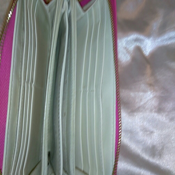 Kate Spade Pink Saffiano Leather Laser Cut Wallet - Picture 6 of 7